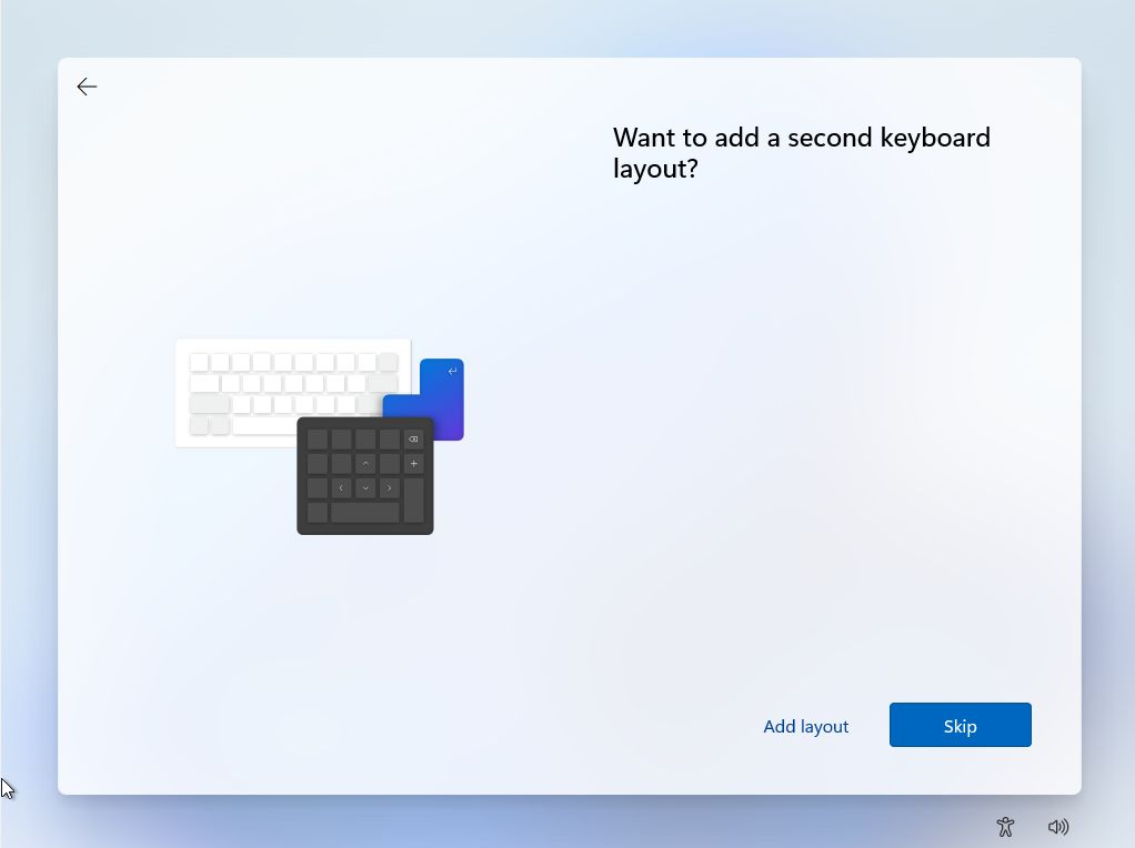 شاشة إضافة لغة آخرى للوحة المفاتيح