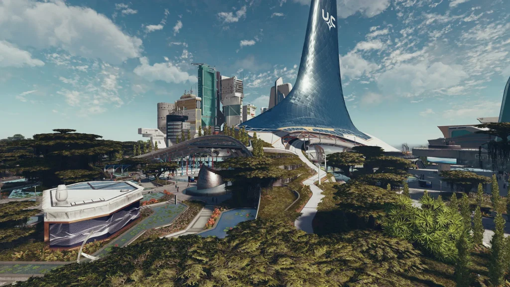 التصميم المستقبلي في احدى مدن اللعبة